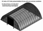 42'Wx60'Lx17'3"H enclosed fabric shed
